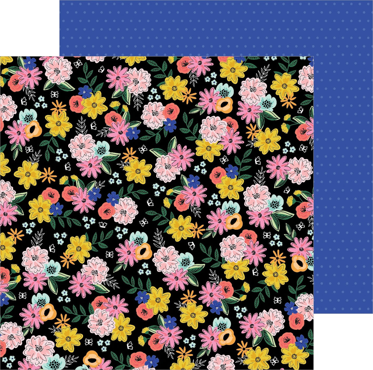 American Crafts Jen Hadfield Hey, Hello Double-Sided Cardstock 12"X12" 25/Pkg - Twilight