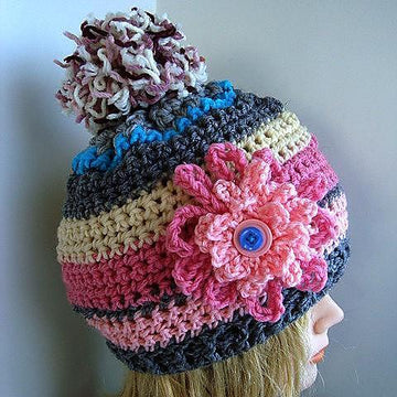 654 CROCHET TOUQUE, Neapolitan, baby to adult