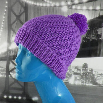 Swirl Bobble Beanie Hat Circular