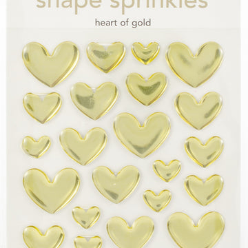 Doodlebug Sprinkles Adhesive Glossy Enamel Shapes 33/Pkg - Heart Of Gold