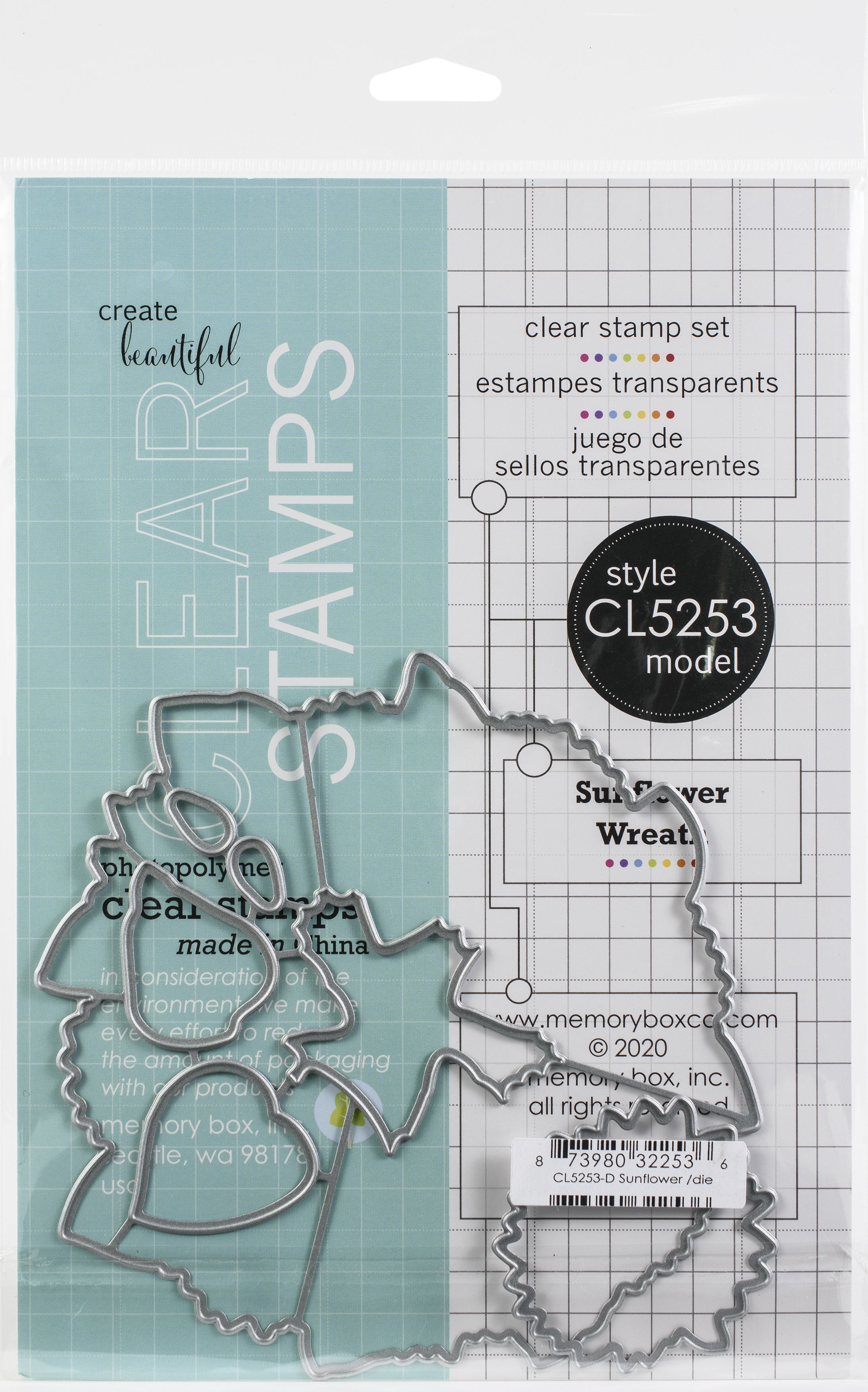 Memory Box Stamp & Die Set - Sunflower Wreath