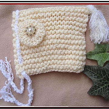 594 KNITTING pattern, hood, bonnet, and flower