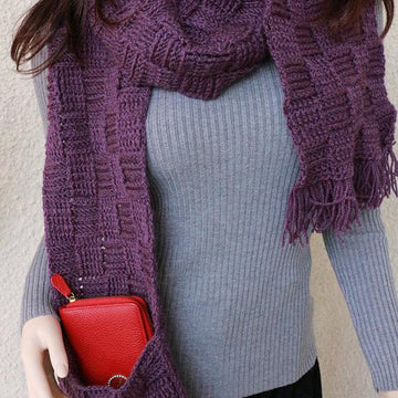 Long Scarf With Pocket "Checkers" Unisex Design