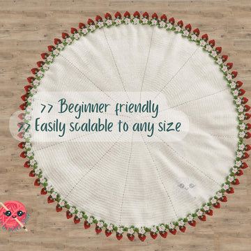 Strawberry Crochet Flower Bouquet Blanket