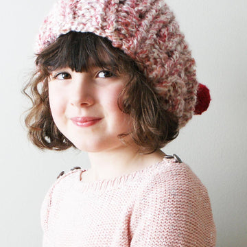 Chunky Slouchy Heart Hat and Cowl (hat024)