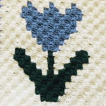 Blue Tulip Flower C2C Graphgan Square