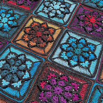 JulieAnny's Stained Glass Afghan Square