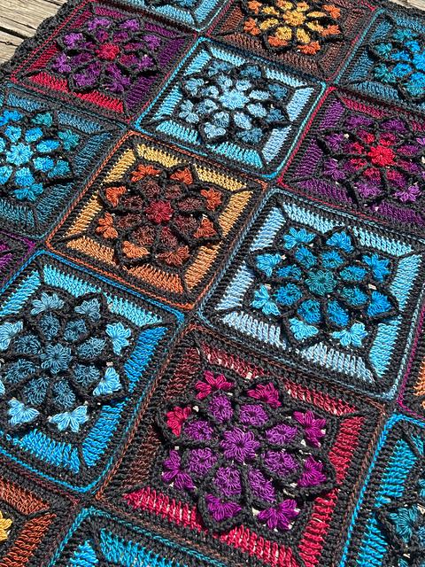 JulieAnny's Stained Glass Afghan Square