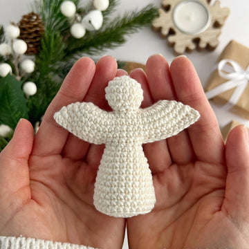 Christmas crochet angel ornament no sew amigurumi pattern