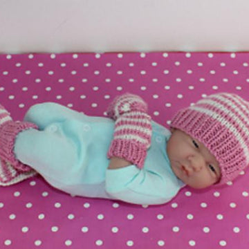 Baby Easy Stripe Stalk Beanie, Booties & Mittens