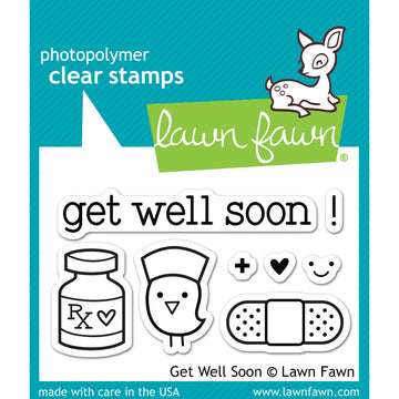 Lawn Fawn Clear Stamps 3"X2" - Get Well Soon