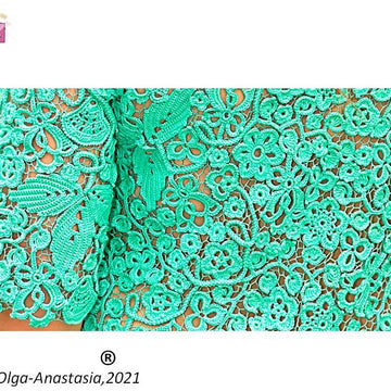 Turquoise dress Irish lace