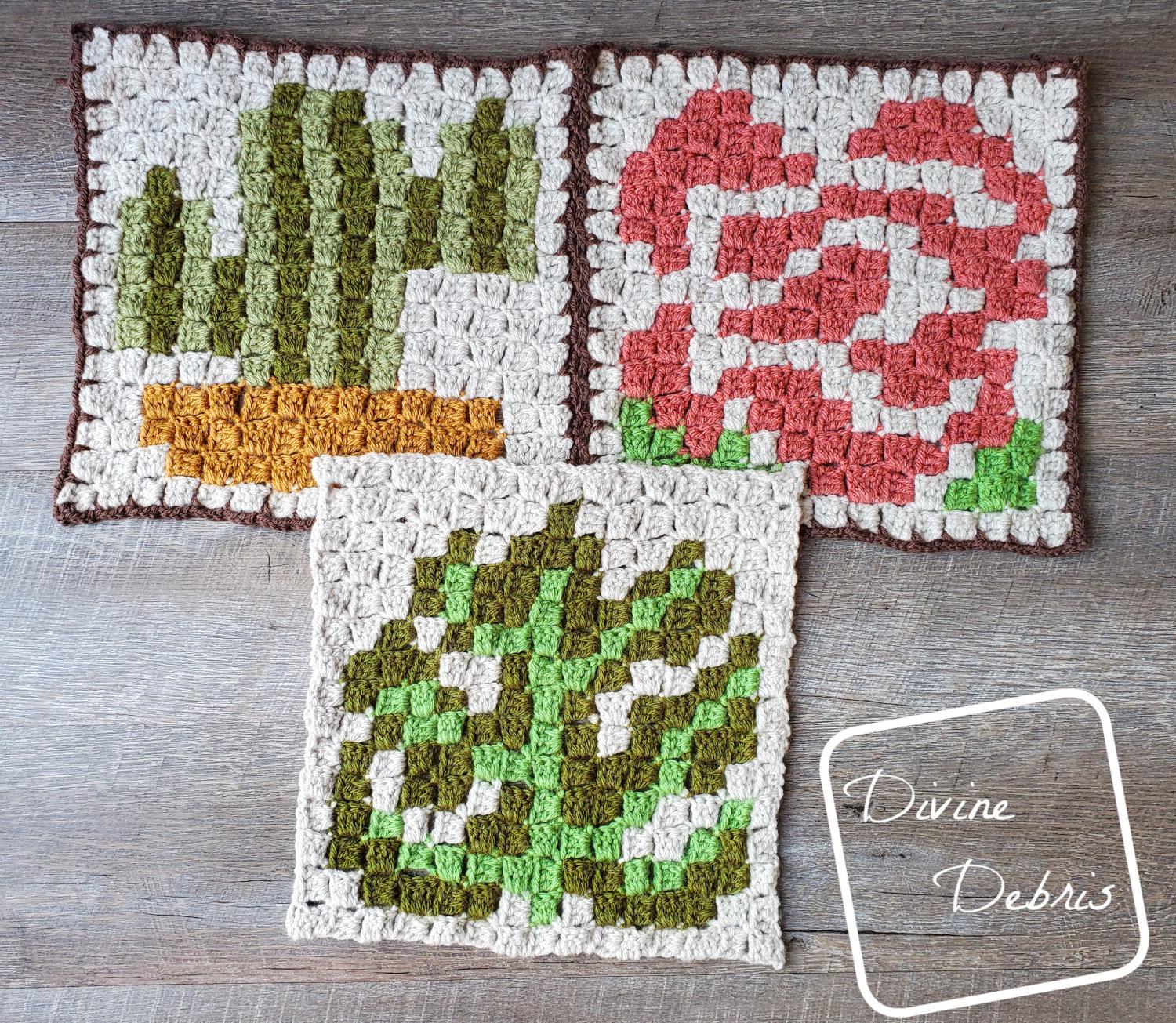 C2C Monstera Afghan Square