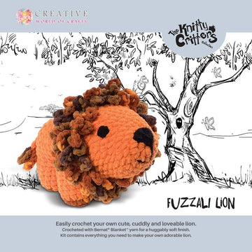 Creative World Of Crafts Knitty Critters - Fuzzali The Lion Crochet Kit