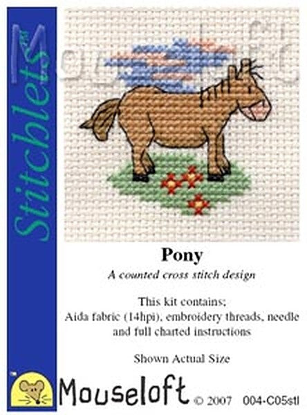 Mouseloft Pony Stitchlets Cross Stitch Kit - 85 x 110 x 10