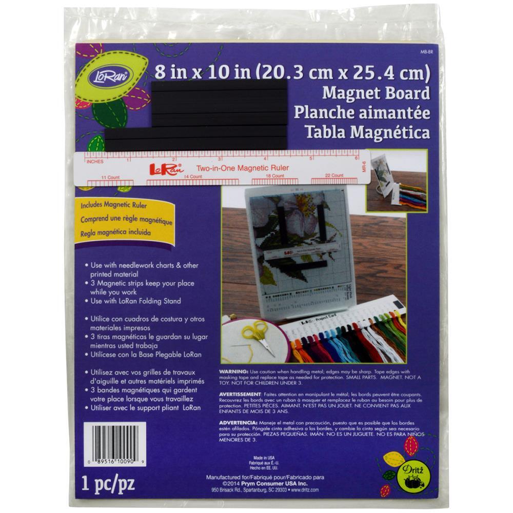 LoRan Magnet Board 8in x 10in & 6in Ruler