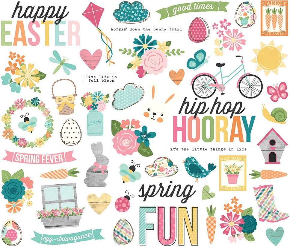 Simple Stories Hip Hop Hooray Bits & Pieces Die-Cuts 53/Pkg - 619623