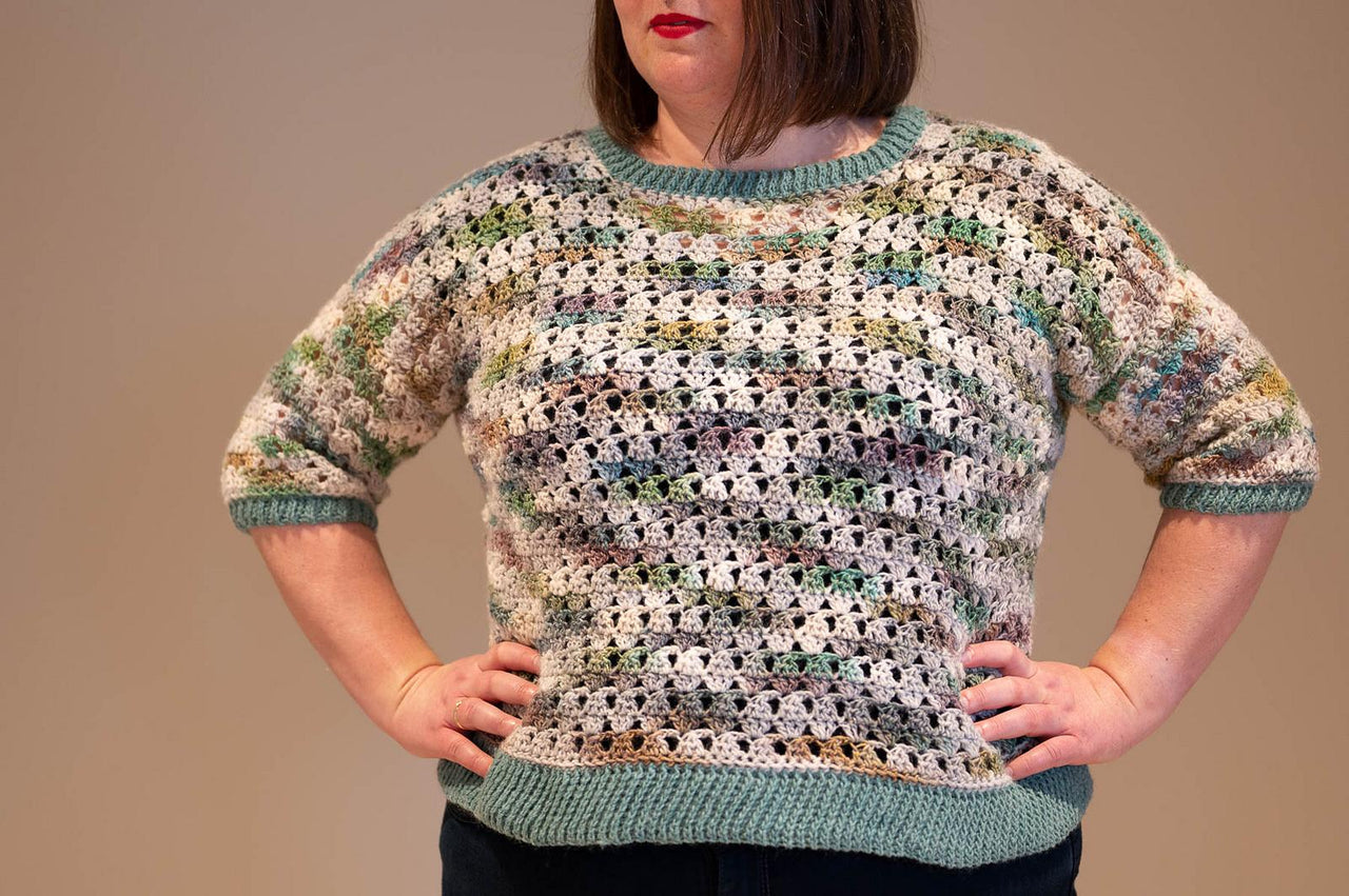 3/4 Sleeves Crochet Sweater