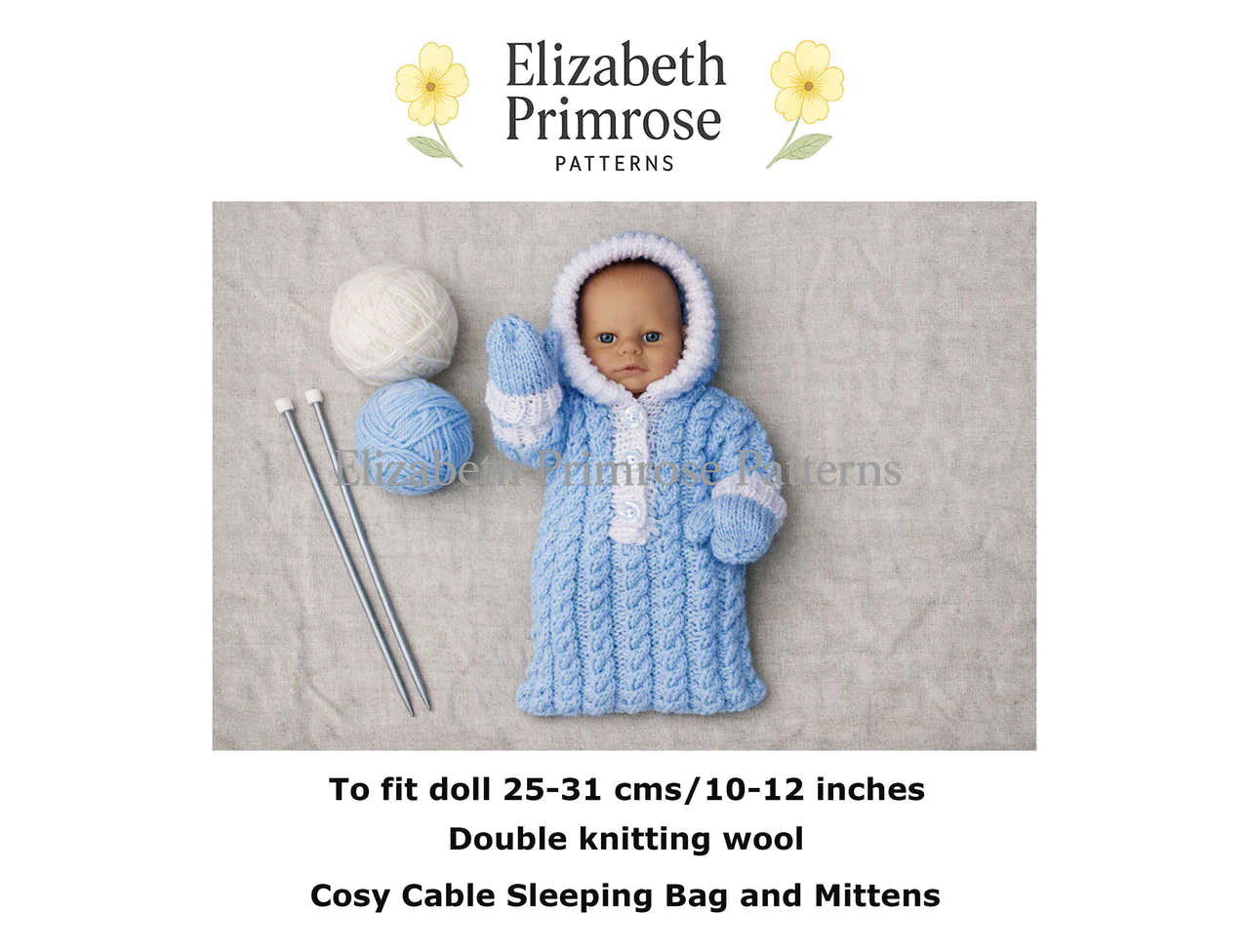 Cosy Cable Sleeping Bag and Mittens P74