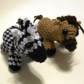 Miniature Zebra and Horse Amigurumi Plush Toy