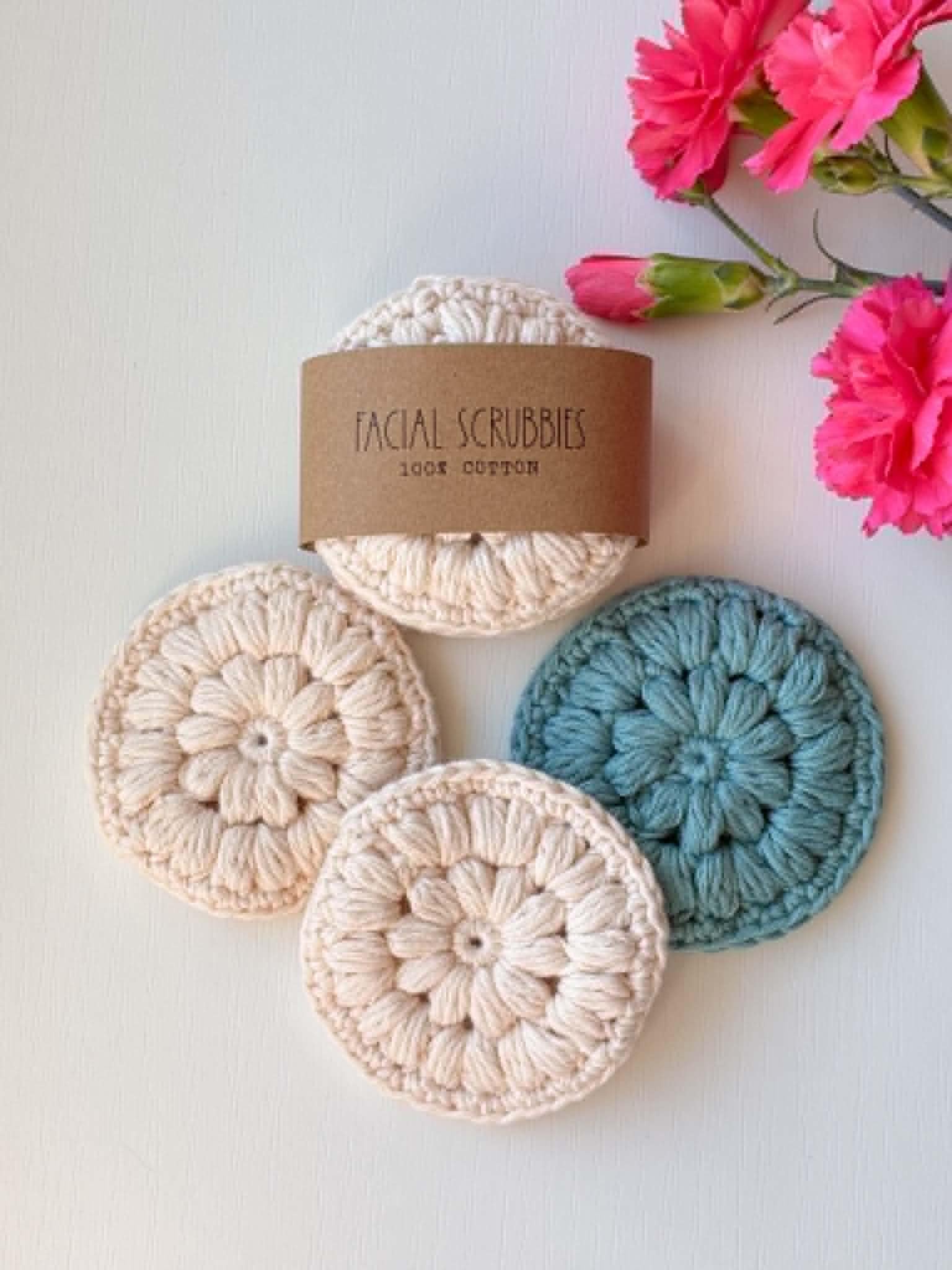 Crochet facial scrubbies