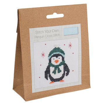 Trimits Mini Counted Cross Stitch Kit: Penguin Cross Stitch Kit - 13 x 13cm