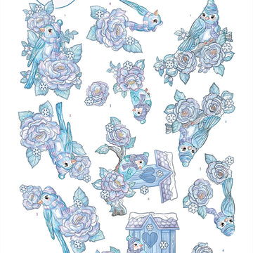 Find It Trading Yvonne Creations Punchout Sheet - Winter Birds, Sparkling Winter