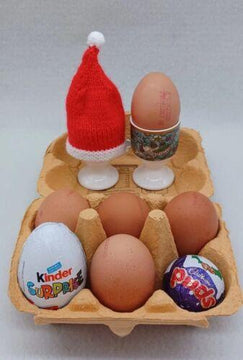 Christmas Egg Cosy/Bauble Knitting Pattern Snowman Robin Gone
