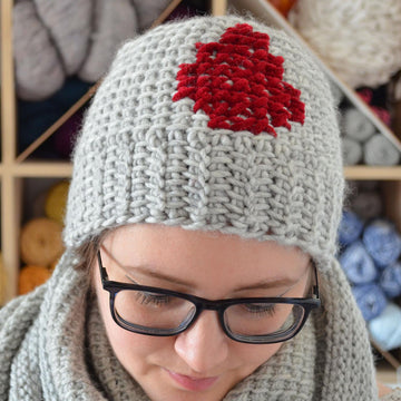 Crimson drop beanie