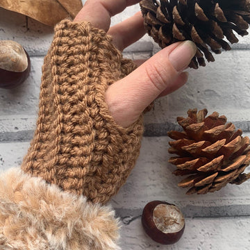 Faux Fur Fingerless Gloves