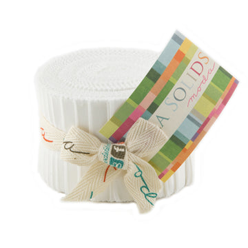 Moda Fabrics Bella Solids Junior Jelly Roll - White