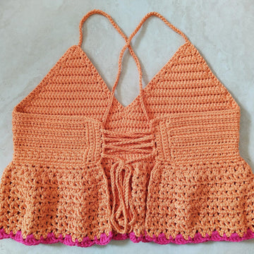 Crochet Halter Top Pattern Crochet Peplum Top Pattern Beginner Crochet Pattern Crop Top Crochet Pattern Lace Up Crochet Top Summer Pattern