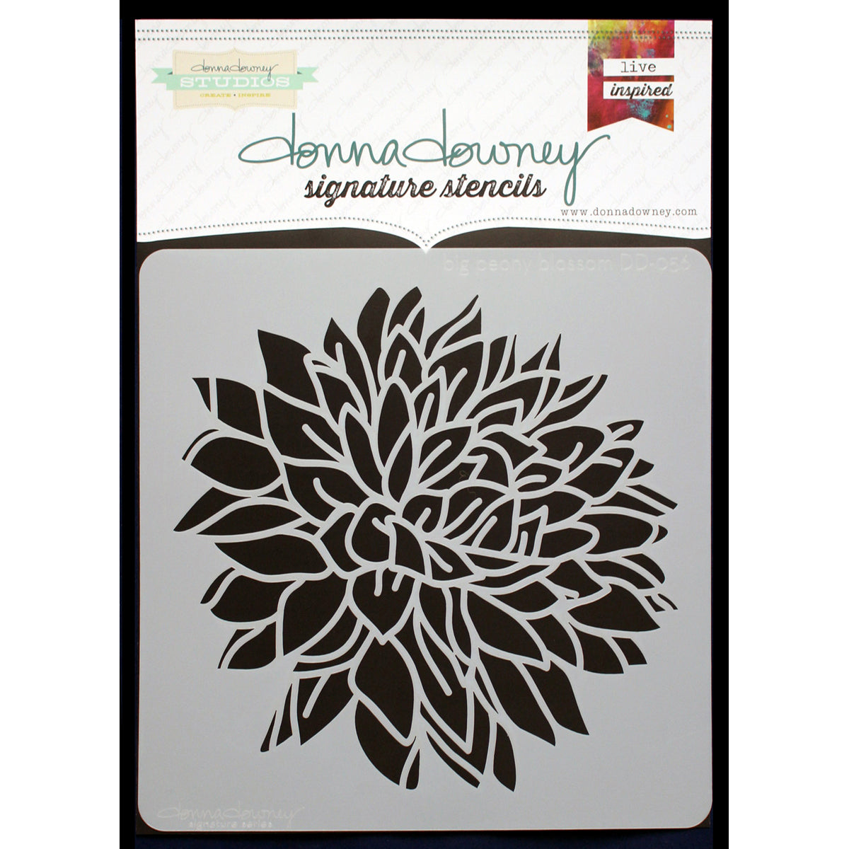 Donna Downey Stencils Donna Downey Signature Stencils 8.5"X8.5" - Big Peony Blossom