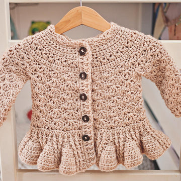 Soft Wool Peplum Cardigan