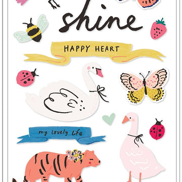 American Crafts Maggie Holmes Sweet Story Thickers Stickers 43/Pkg - Play Accent/Puffy