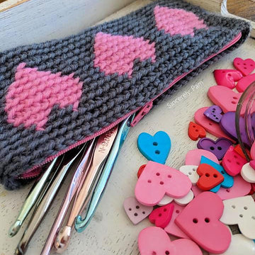 Tapestry Heart Pencil Case