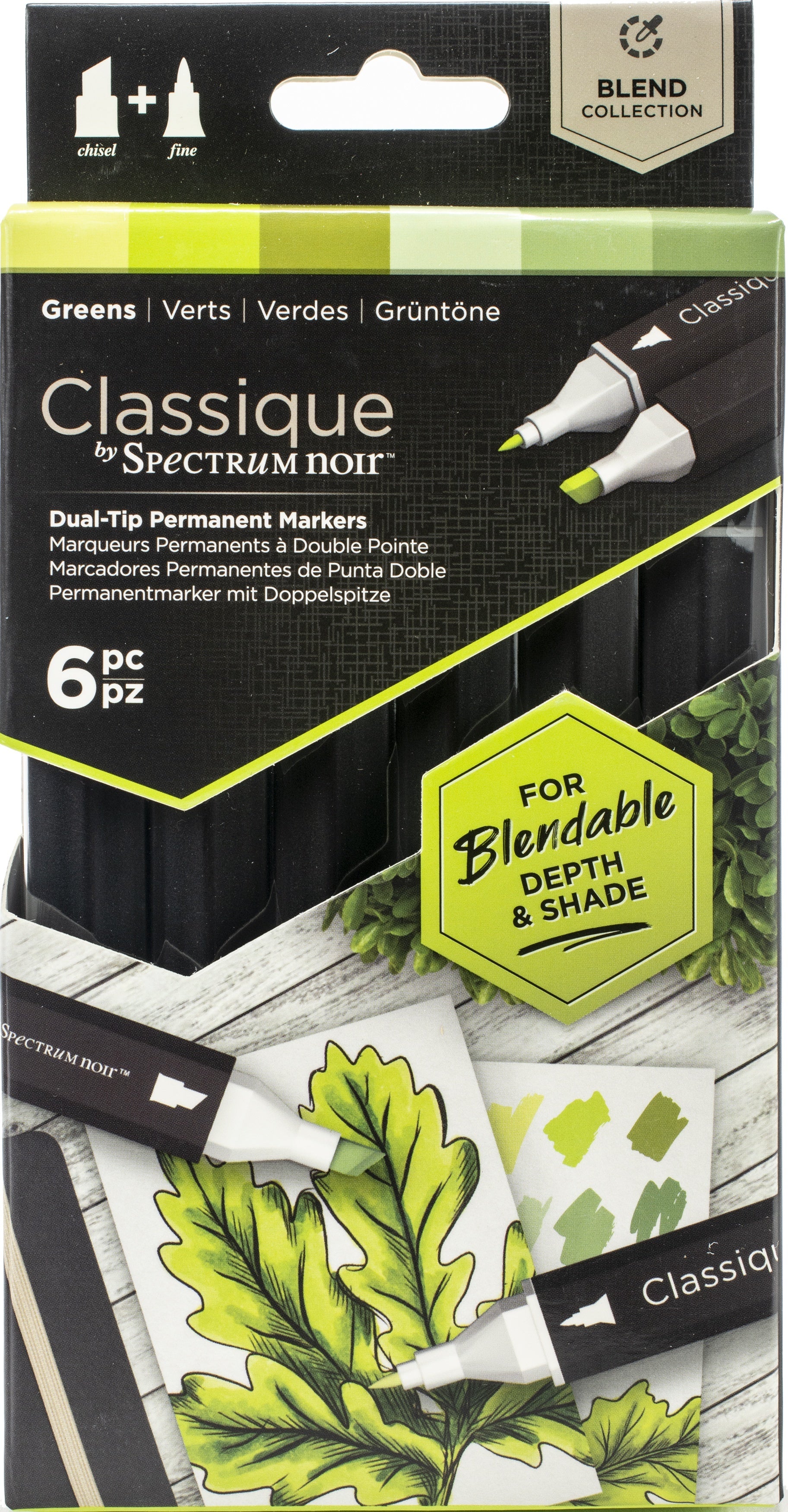 Spectrum Noir Classique 6 Pens - Greens