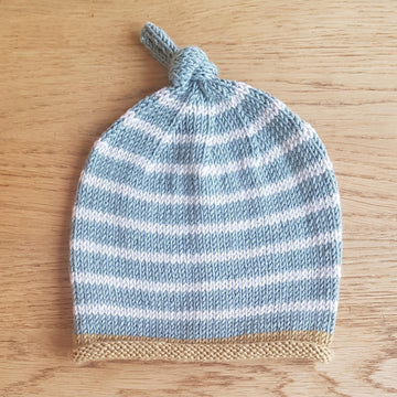 Contrast Stripe Knotted Baby Beanie