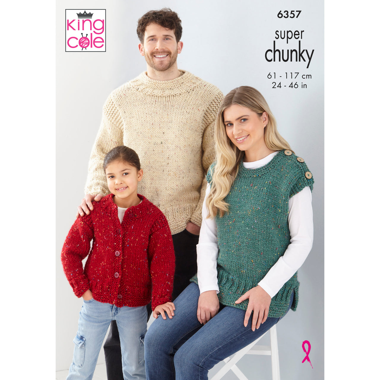 Sweater, Cardigan & Top 6357 knitted in King Cole Super Chunky Tweed