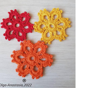 Crochet flower for 6 petals in autumn decor