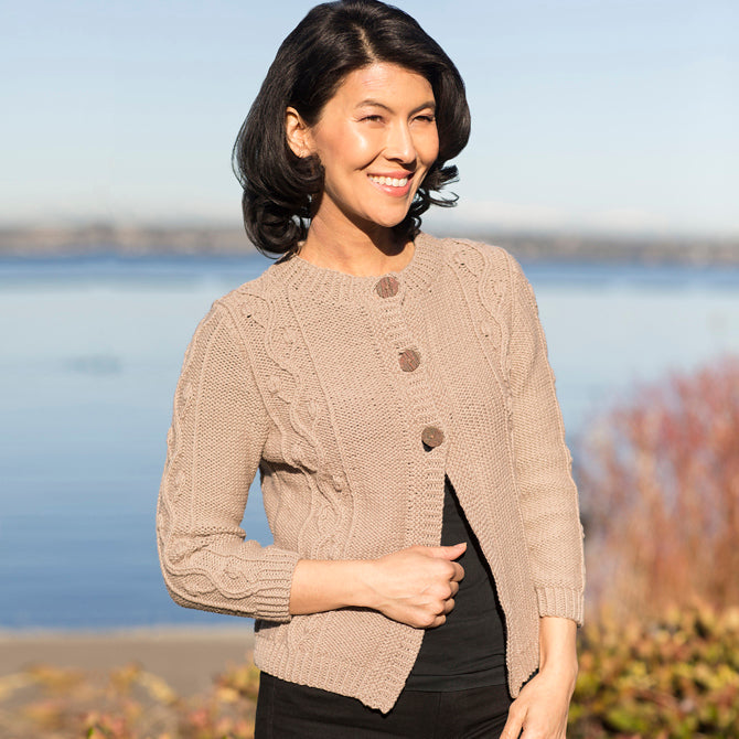 Budded Vine Cardigan in Cascade Yarns Friday Harbor - W747 - Downloadable PDF