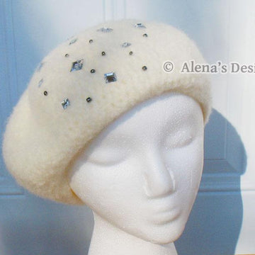 Embroidered Beaded Beret