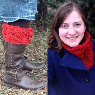 Dallas Grey Chunky Cabled Boot Cuffs