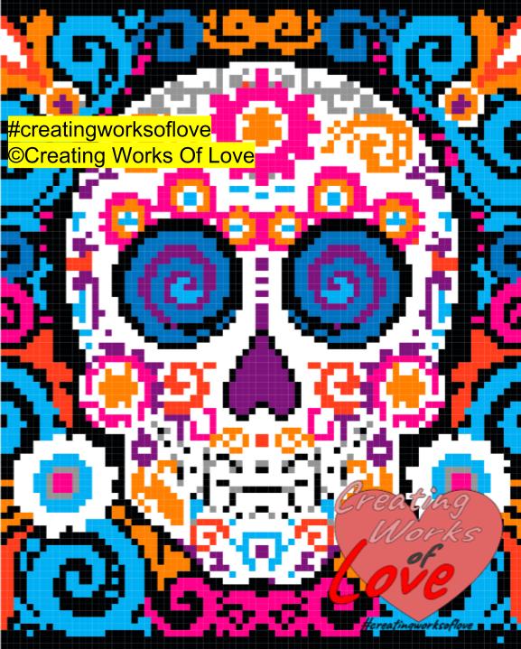 Sugar Skull C2C Stitch Graph