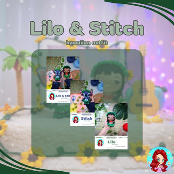 Lilo & Stitch Amigurumi Pattern – Hawaiian Outfit – PDF Crochet Pattern (US Terms)