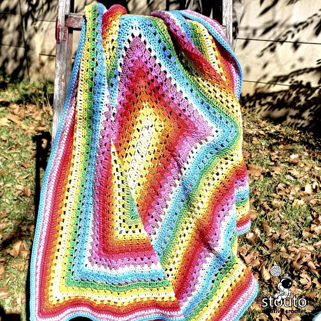 Squared Rainbow Baby Blanket