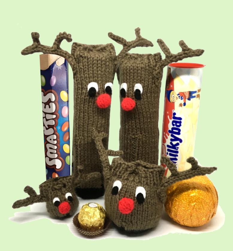Reindeer chocolate gift bags 4 sizes