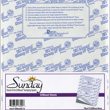 Crafter's Companion EZMount Static Cling Mounting Foam 8.5"X11"  10/Pkg - Gray Foam
