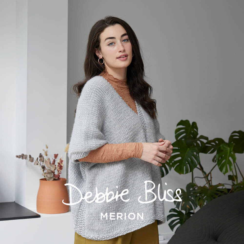 "Clara" - Cape and Poncho Knitting Pattern Women in Debbie Bliss Merion by Debbie Bliss