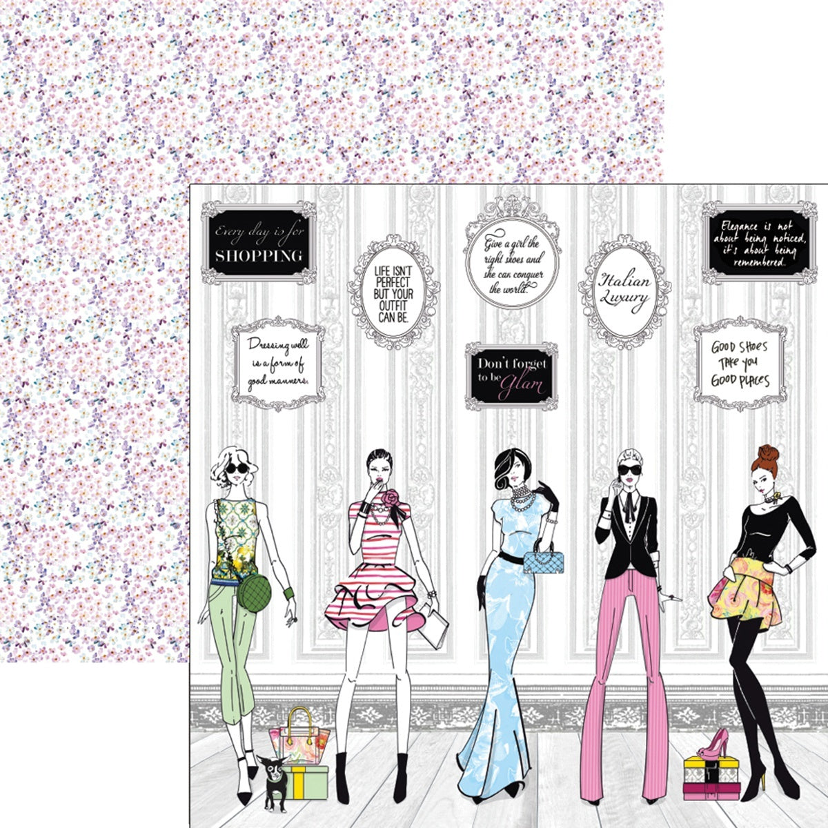 Ciao Bella Double-Sided Cardstock 90lb 12"X11.6" - Fashion House, Italian Luxury